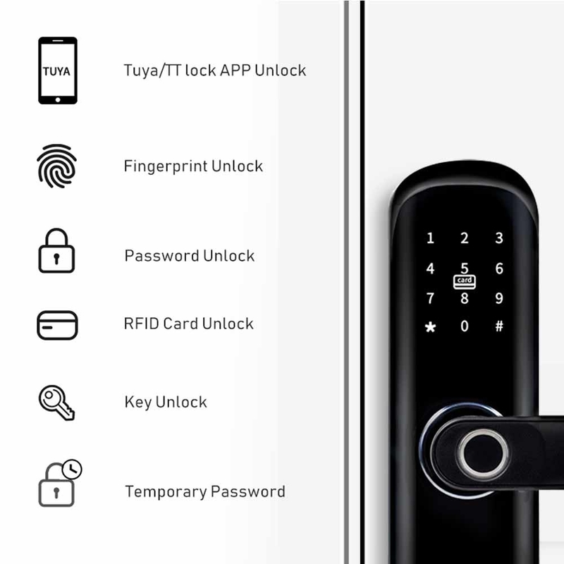 Замок отпечатка пальцев домашней умной умной безопасностью приложения Tuya Wifi замка цифровой