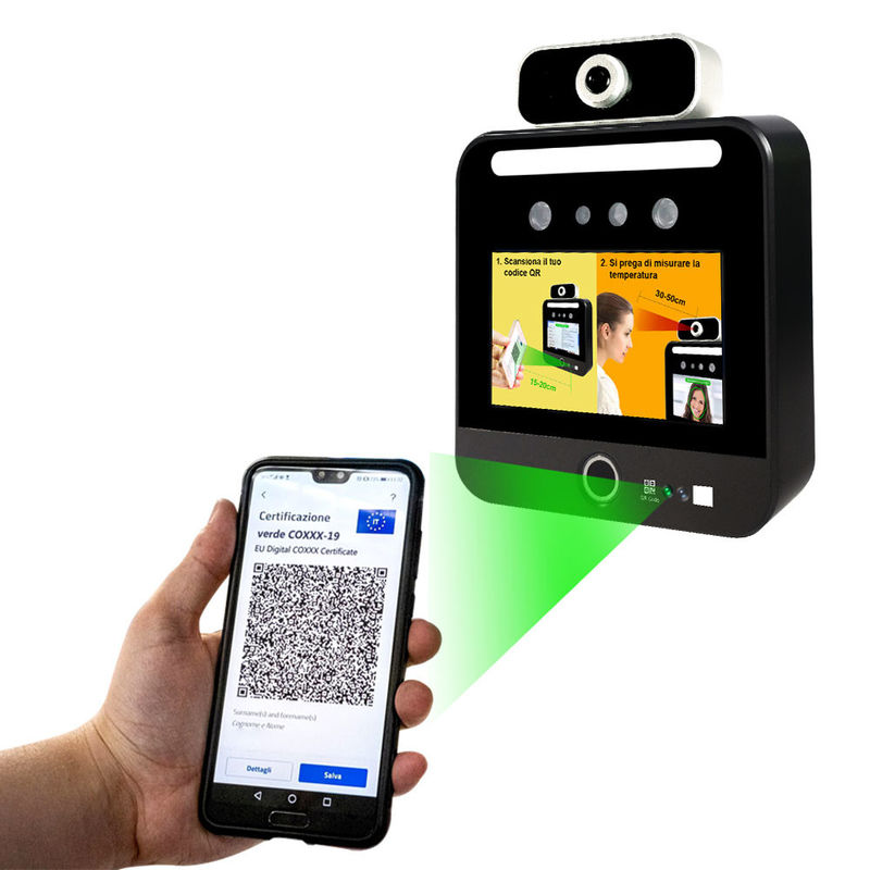 Киоск блока развертки температуры распознавания лиц Италии Verifica C19 автономный