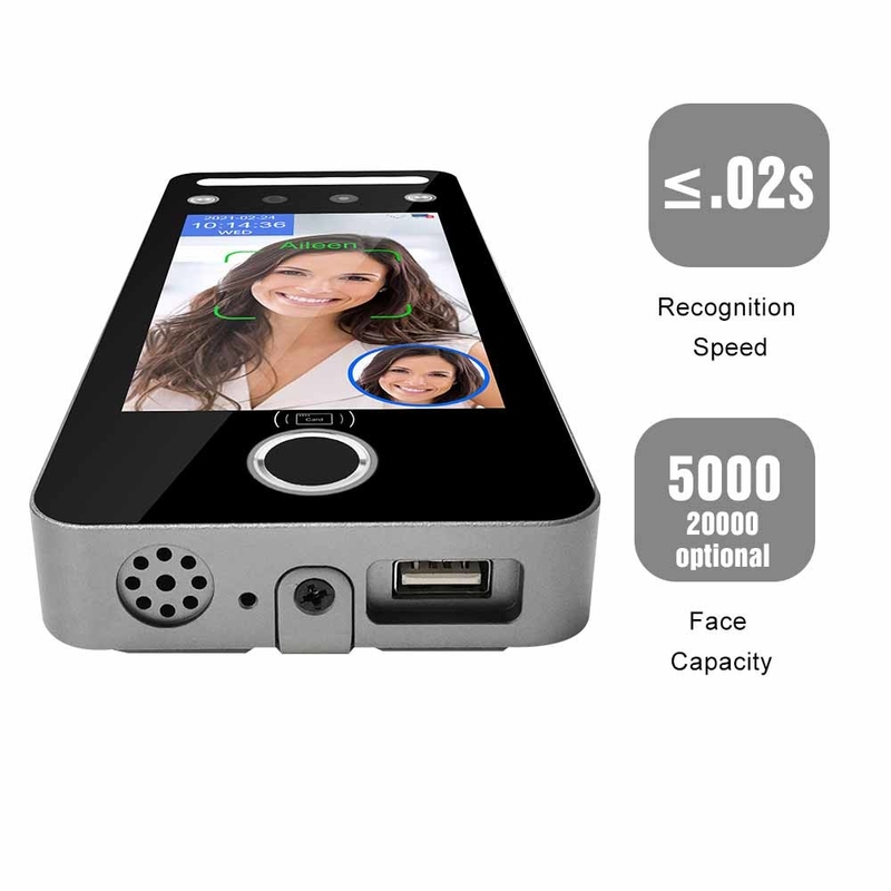5 читатель карты кода Touchless лицевой QR машины отпечатка пальцев посещаемости времени дюйма