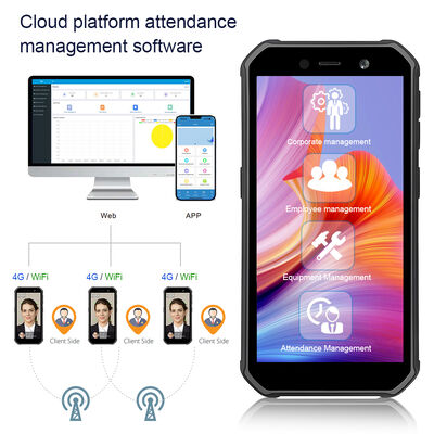 5,5-дюймовый сенсорный экран 、 терминал учета рабочего времени с быстрым распознаванием лица (0,3 с) - 5000 лиц для мобильного учета рабочего времени