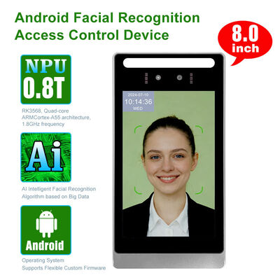 OEM/ODM RK3568 8 дюймовый промышленный Android AI распознавание лица Контроль доступа для трипода