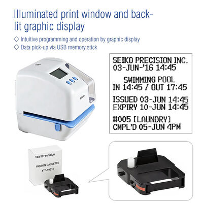 SEIKO TP-50 Time Stamp Machine Записывающий время для документов с USB-устройством для поддержки памяти во время отключения питания и сдвига времени печати