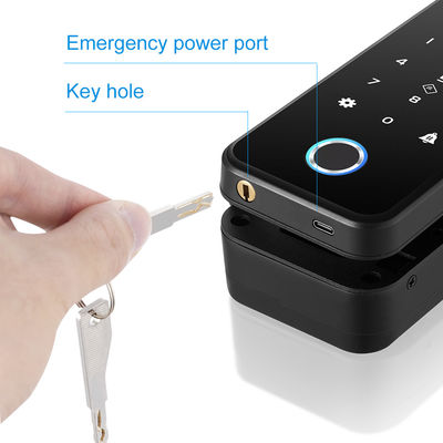 Замок алюминиевого отпечатка пальцев распознавания лиц замка Tuya ABS умного Frameless стеклянный